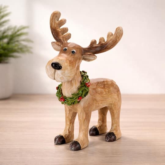 Melrose 9" Whimsical Reindeer with Wreath